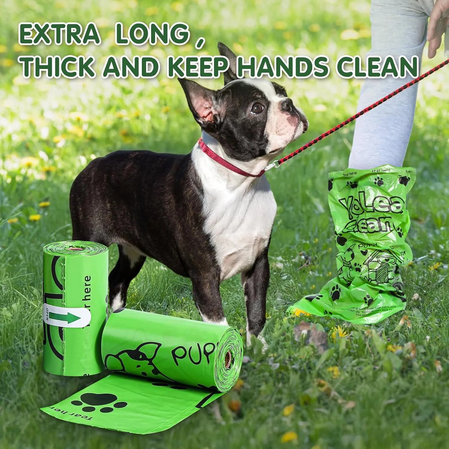 Dog Poop Bags, Unscented Poop Bags Rolls with Dispenser, Heavy Duty, Extra Thick, Leak Proof, Eco-Friendly Pet Waste Bags, 540 Count