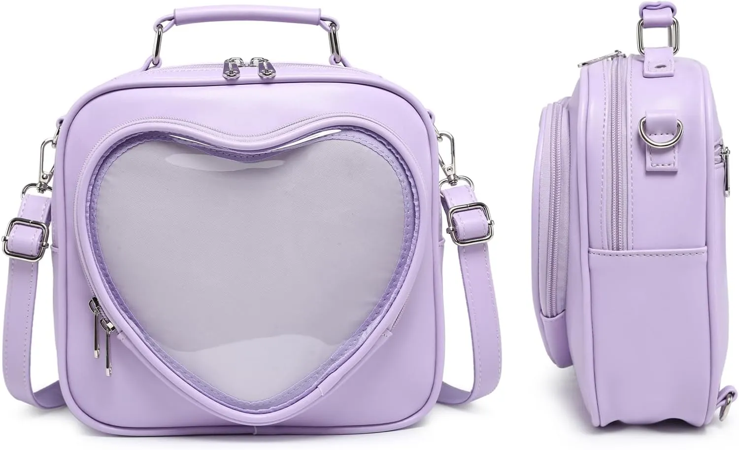 Dopamine Color Ita Bag Multi-Purpose Backpack Crossbody Satchel Heart Purse Kawaii Pin Display