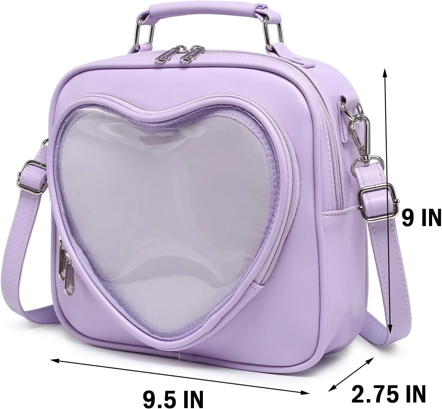 Dopamine Color Ita Bag Multi-Purpose Backpack Crossbody Satchel Heart Purse Kawaii Pin Display