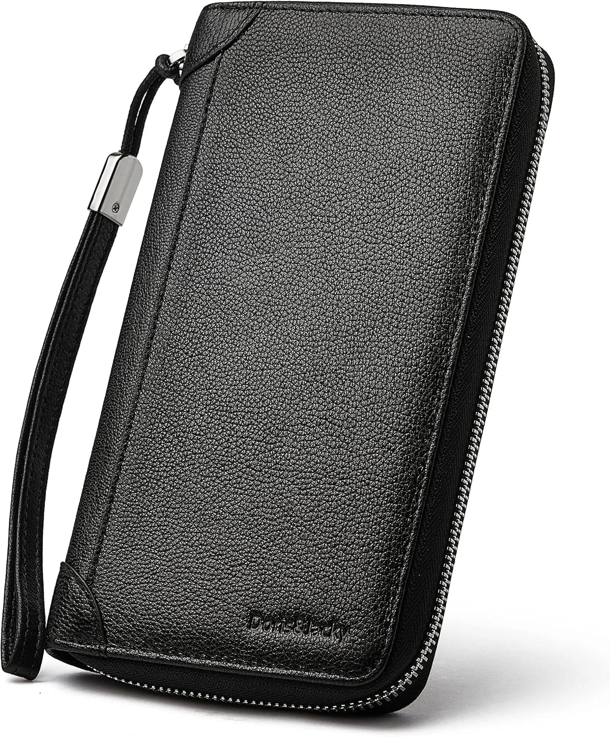 DORIS&JACKY Women Leather Wallet Rfid Blocking Large Capacity Zipper Around Travel Wristlet Bags
