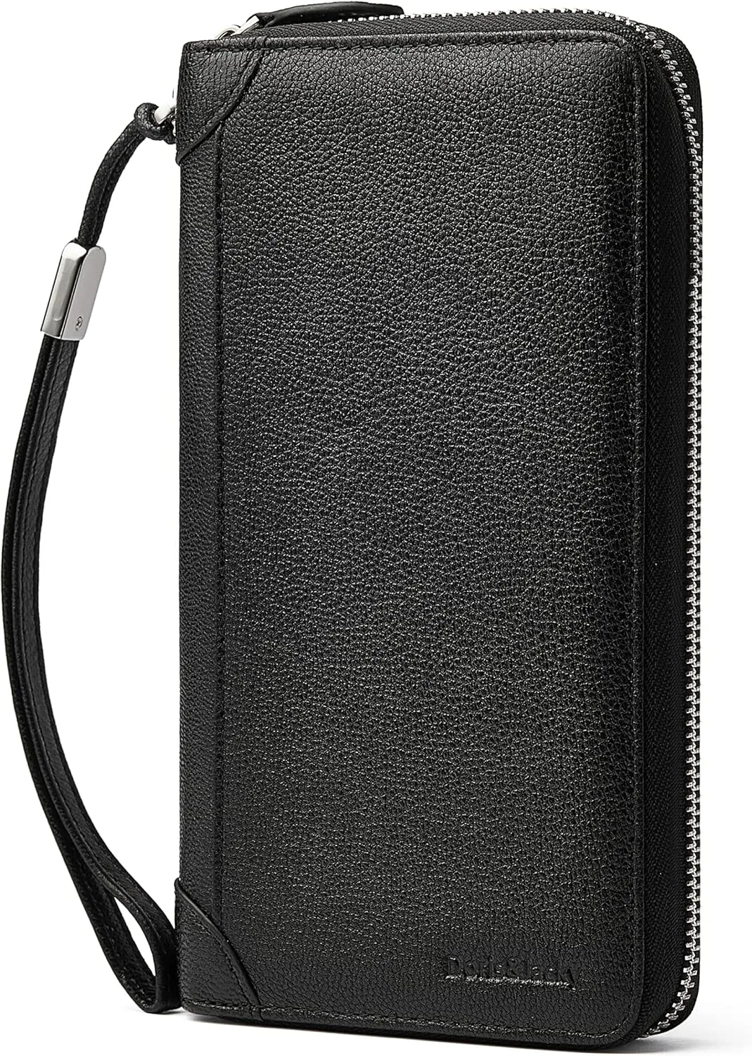 DORIS&JACKY Women Leather Wallet Rfid Blocking Large Capacity Zipper Around Travel Wristlet Bags
