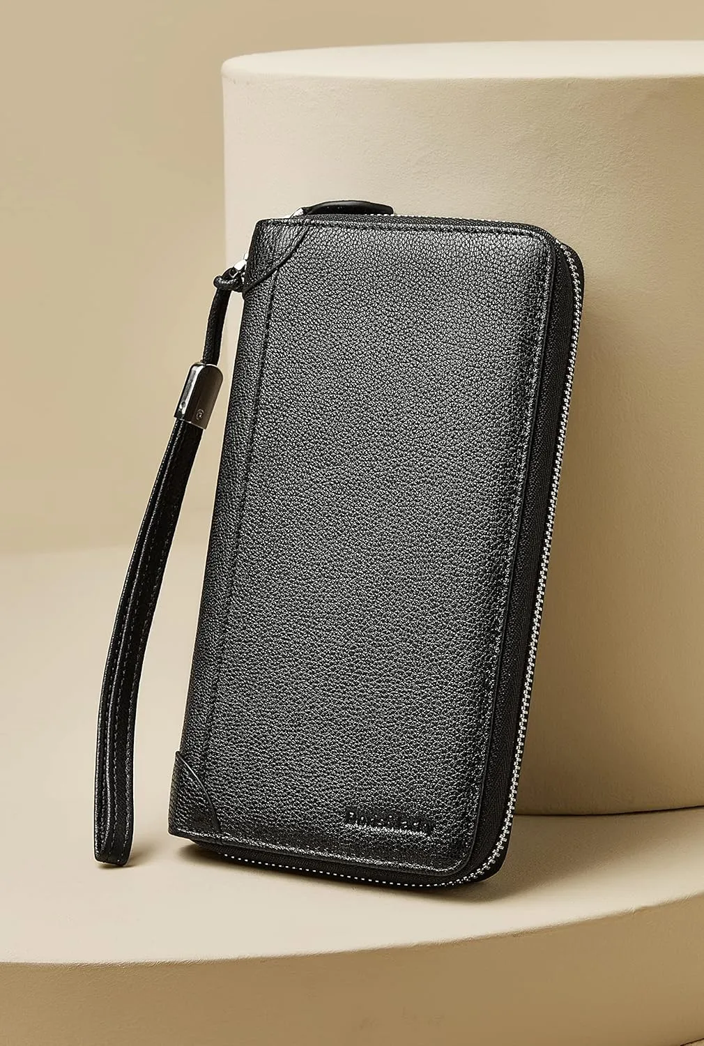 DORIS&JACKY Women Leather Wallet Rfid Blocking Large Capacity Zipper Around Travel Wristlet Bags