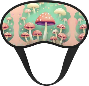 Dream Mushroom Satin Black Edge Sleep Mask for Optimal Comfort and Light Blockage