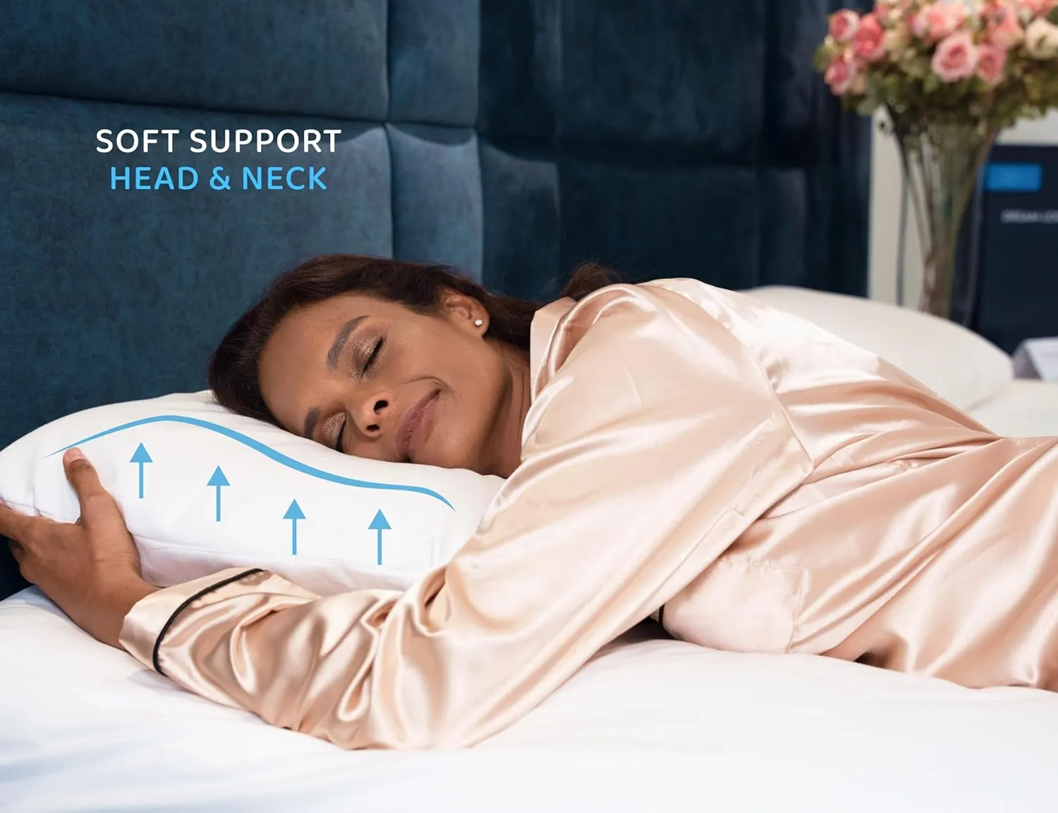 DreamLogix Natural Talalay Latex Pillow Medium Loft (Medium Soft, Queen 28'' x 16 '')