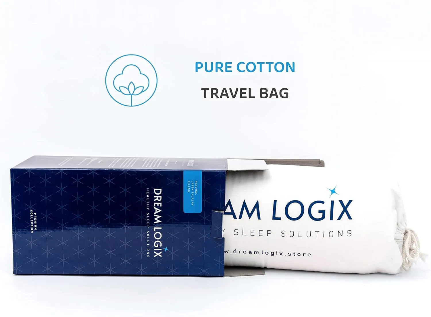 DreamLogix Natural Talalay Latex Pillow Medium Loft (Medium Soft, Queen 28'' x 16 '')