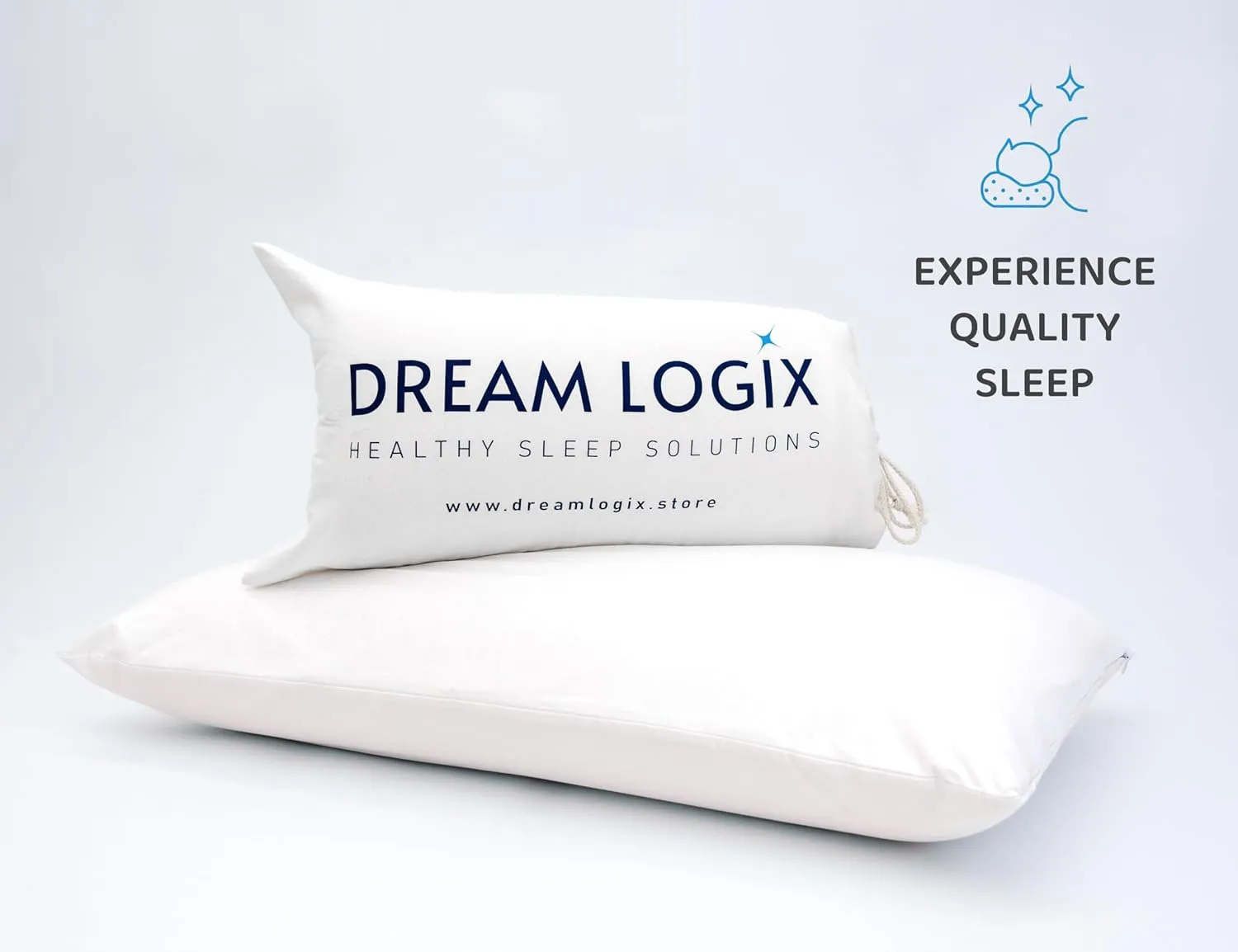 DreamLogix Natural Talalay Latex Pillow Medium Loft (Soft, Queen 28'' x 16 '')