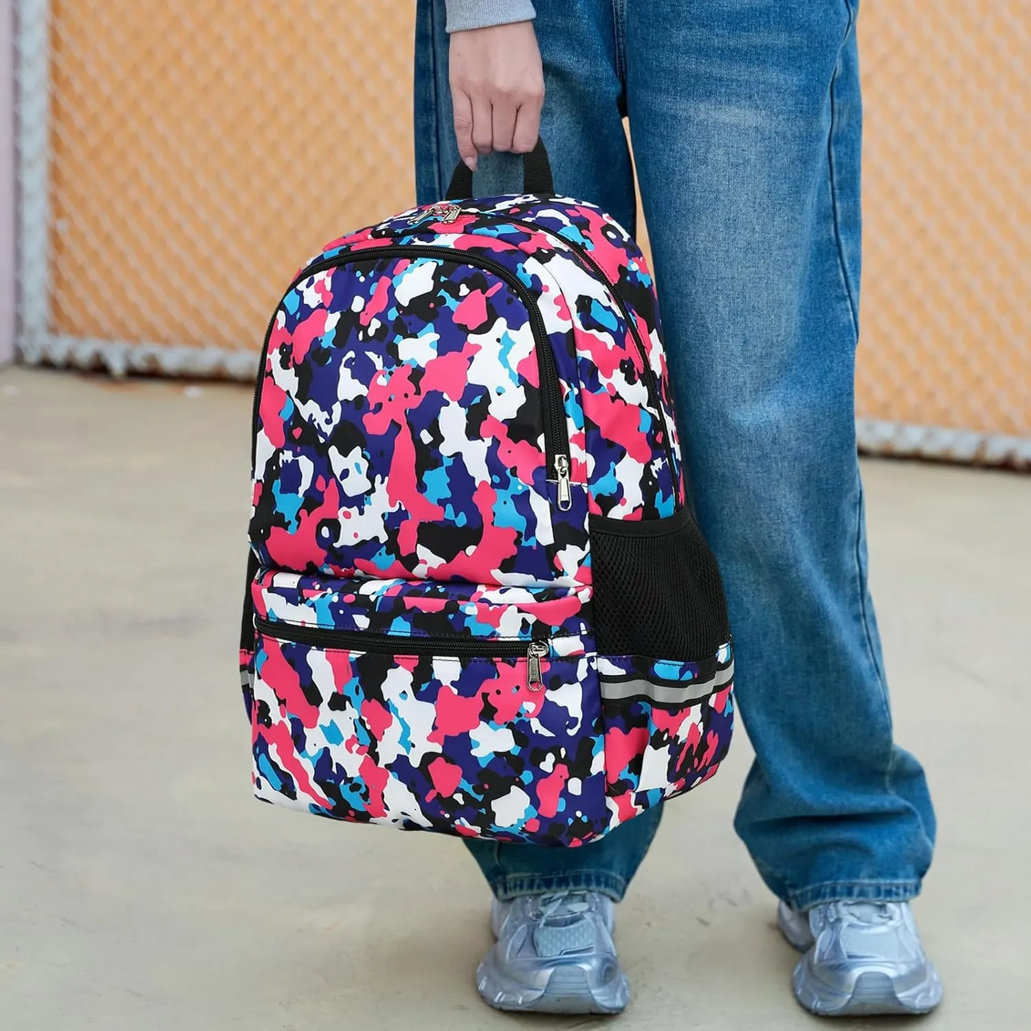 DSIUE Kids Backpack for School Boys Girls Backpacks Camo Bookbag for Elementary Middle School Bags with Lunch Box