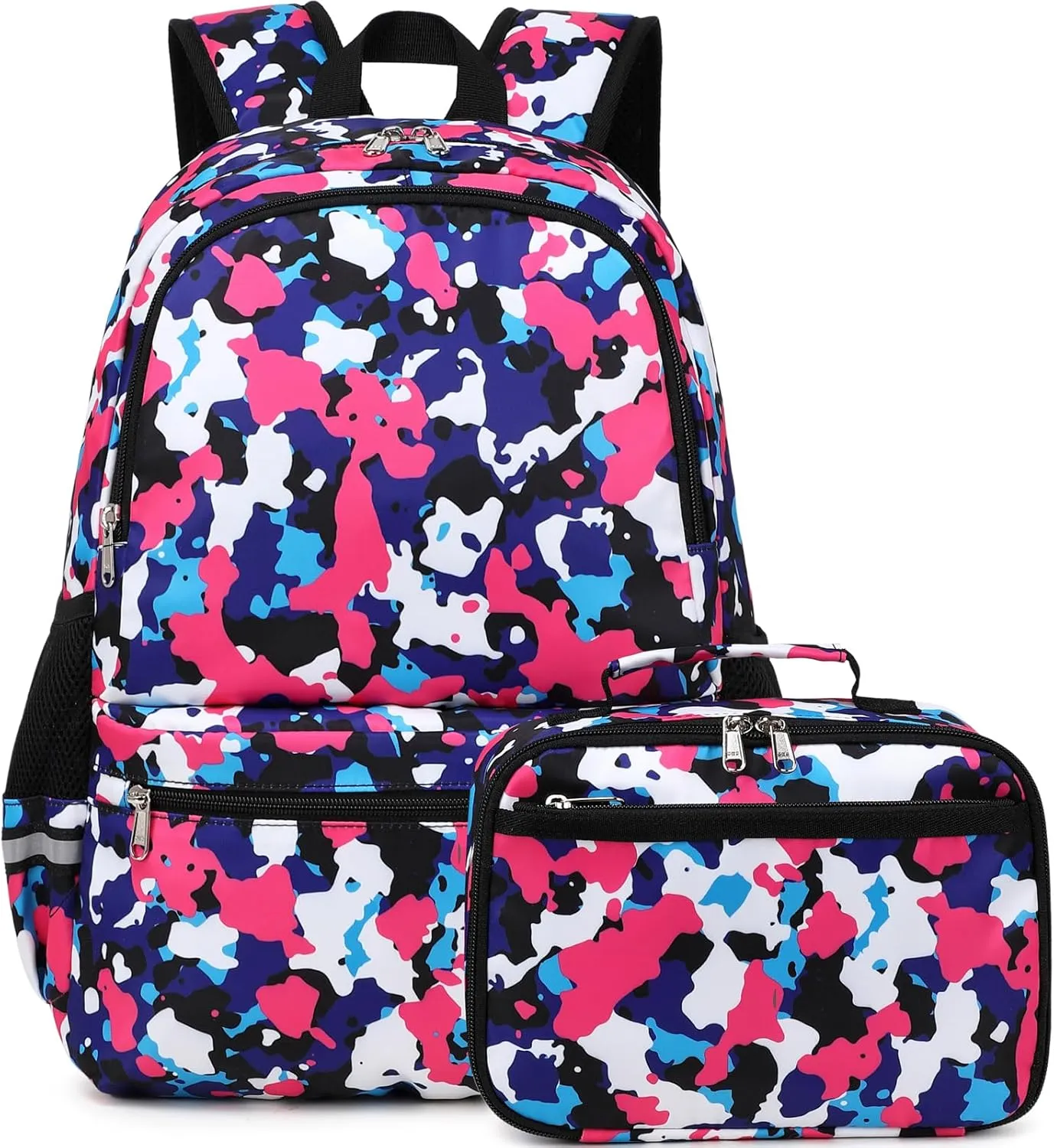 DSIUE Kids Backpack for School Boys Girls Backpacks Camo Bookbag for Elementary Middle School Bags with Lunch Box