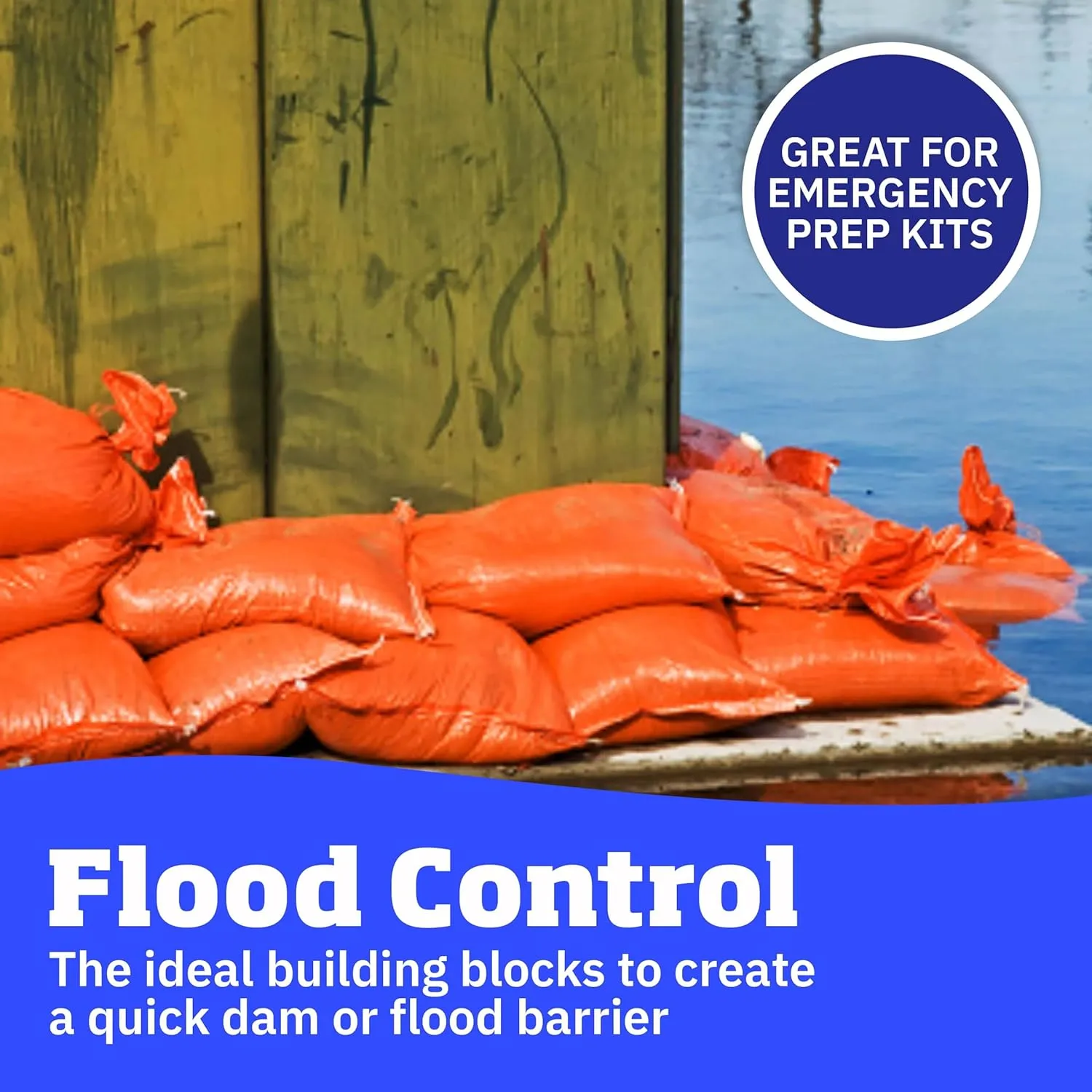 DURASACK Heavy Duty Sand Bags with Tie Strings Empty Woven Polypropylene Sand-Bags for Flood Control with 1600 Hours of UV Protection, 50 lbs Capacity, 14x26 inches, Orange, Pack of 50
