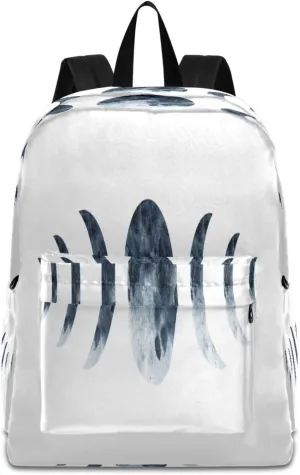 Dussdil Black Moon Phases Kids Backpack Boys Girls Backpacks School Bags Bookbag Laptop iPad Tablet Bag Daypack Large Travel Sports Bags