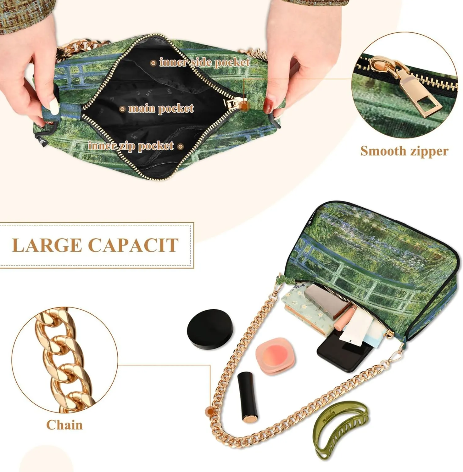 Easter Eggs Rabbit Meadow Cute Purses Women Hobo Party Purse Women Small Cute Handbags Cartoon Small Shoulder Bag