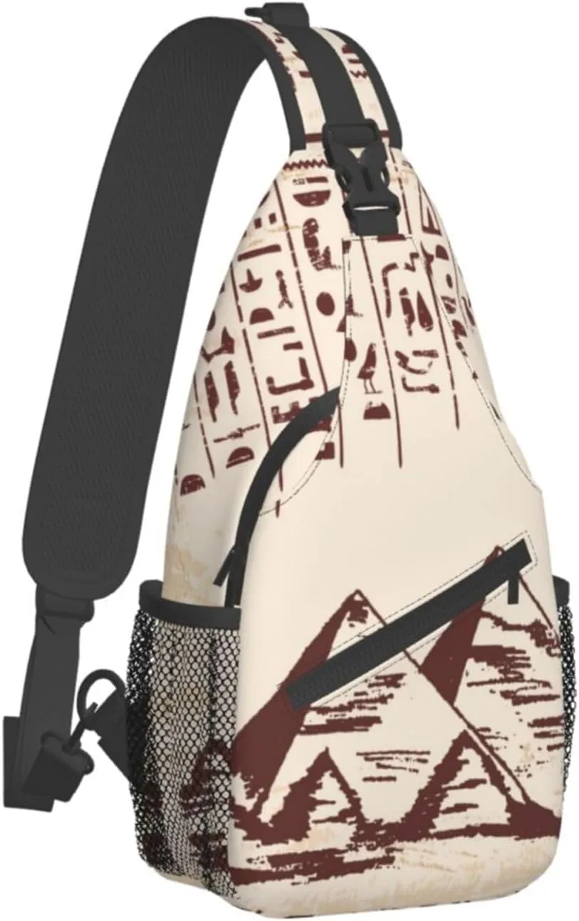 Egyptian Sling Backpack Chest Bag Crossbody Shoulder Bag Gym Cycling Travel Hiking Daypack For Men Women