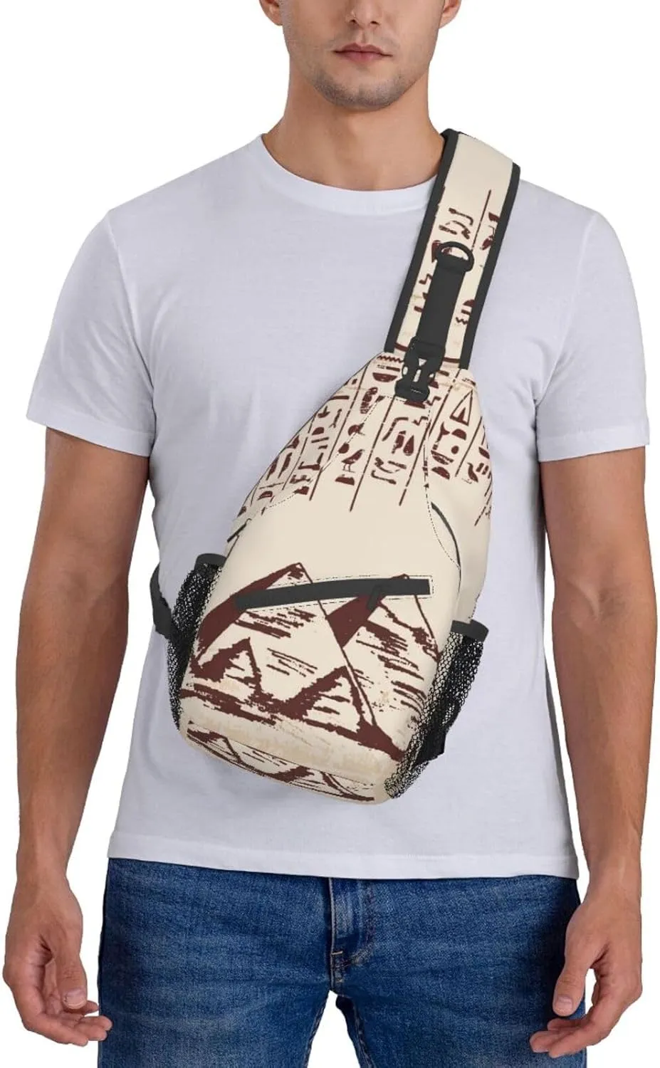 Egyptian Sling Backpack Chest Bag Crossbody Shoulder Bag Gym Cycling Travel Hiking Daypack For Men Women