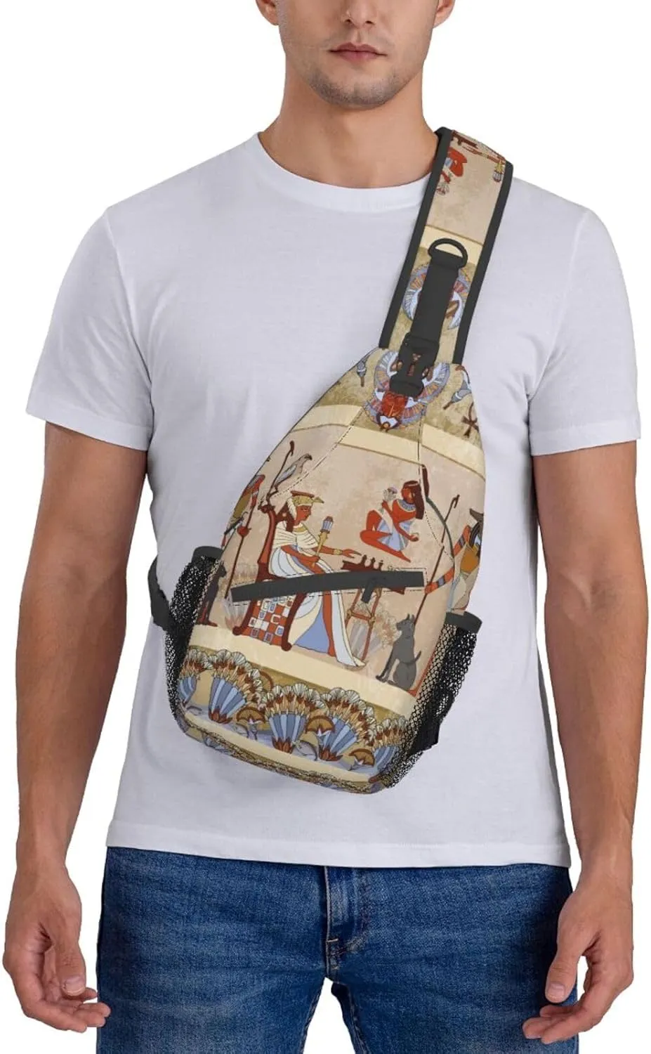 Egyptian Sling Backpack Chest Bag Crossbody Shoulder Bag Gym Cycling Travel Hiking Daypack For Men Women