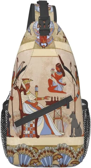 Egyptian Sling Backpack Chest Bag Crossbody Shoulder Bag Gym Cycling Travel Hiking Daypack For Men Women