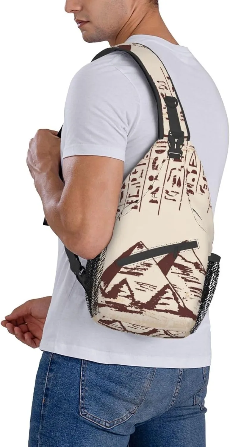 Egyptian Sling Backpack Chest Bag Crossbody Shoulder Bag Gym Cycling Travel Hiking Daypack For Men Women