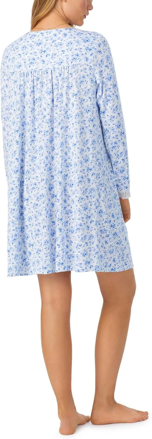 Eileen West Women's Sweater Knit Long Sleeve Short Gown