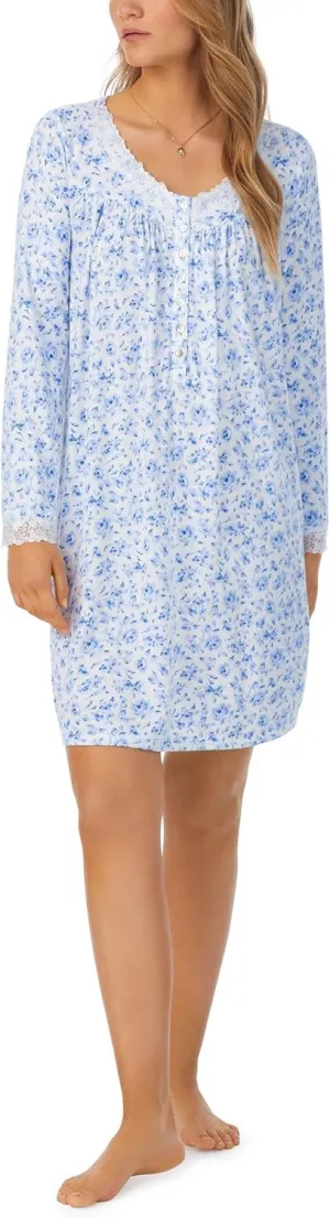 Eileen West Women's Sweater Knit Long Sleeve Short Gown