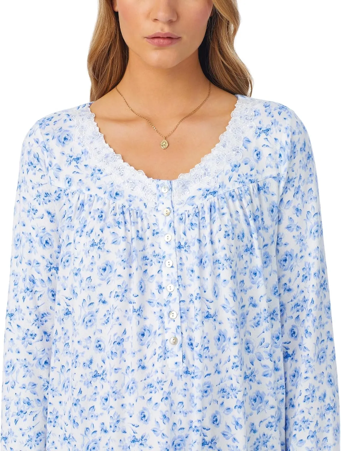 Eileen West Women's Sweater Knit Long Sleeve Short Gown