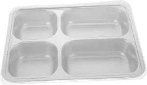 Elegant Stainless Steel Dining Plate Divided Design School Hotel Restaurant Perfect for Luncheon Easy Maintenance