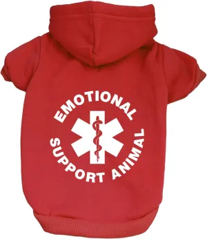 Emotional Support Animal (ESA) Pullover Fleece Lined Dog Hoodie (Hooded Sweatshirt) Assorted Colors