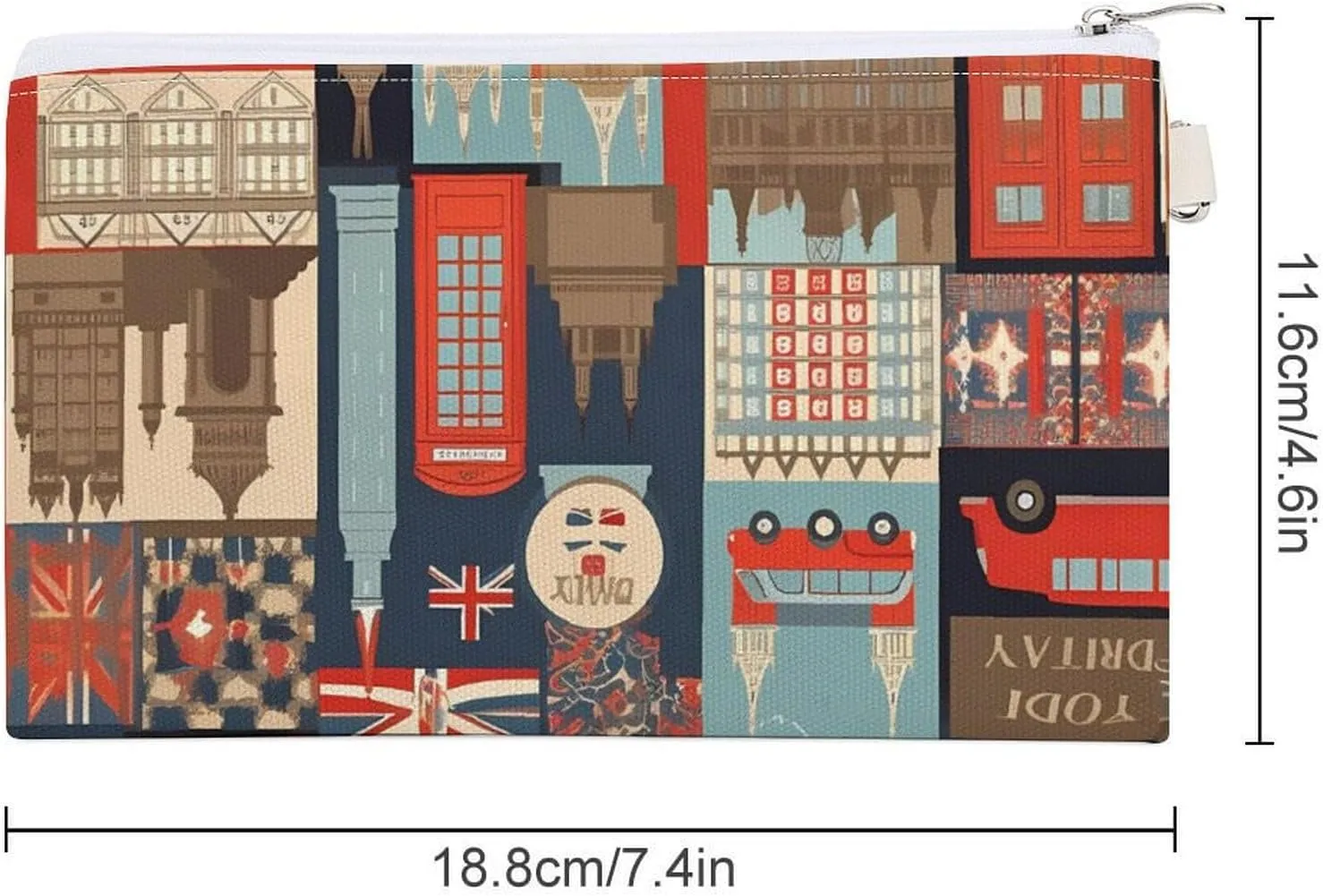 England Symbols Coin Purse Canvas Wallet Cute Change Purse Small Storage Bag with Zipper