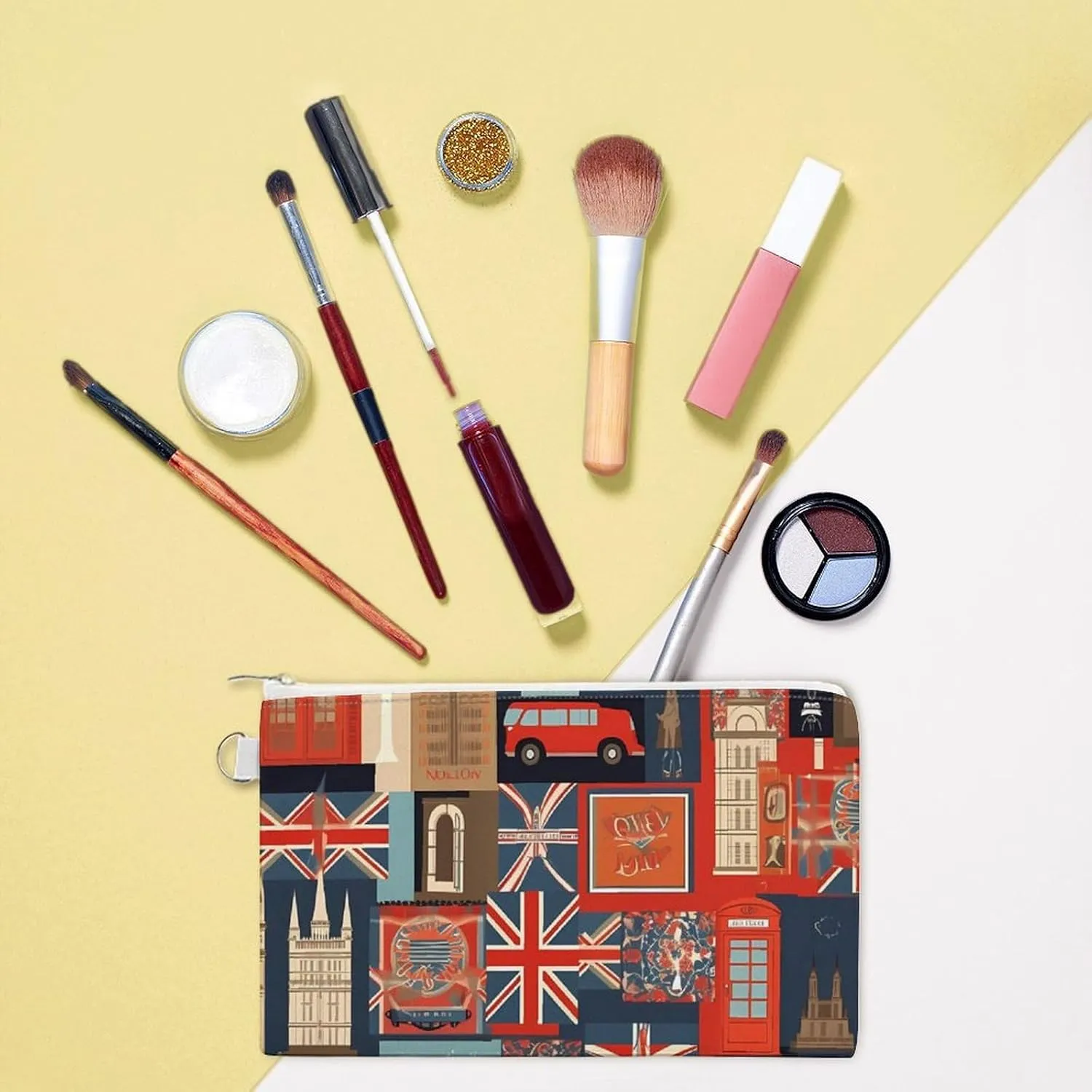 England Symbols Coin Purse Canvas Wallet Cute Change Purse Small Storage Bag with Zipper