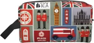 England Symbols Print Toiletries Makeup and Daily Essentials Large Capacity Zippered Storage Travel Bag