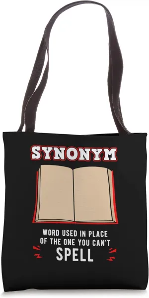 English Teacher Synonym Word Book Instructor Educator Tote Bag