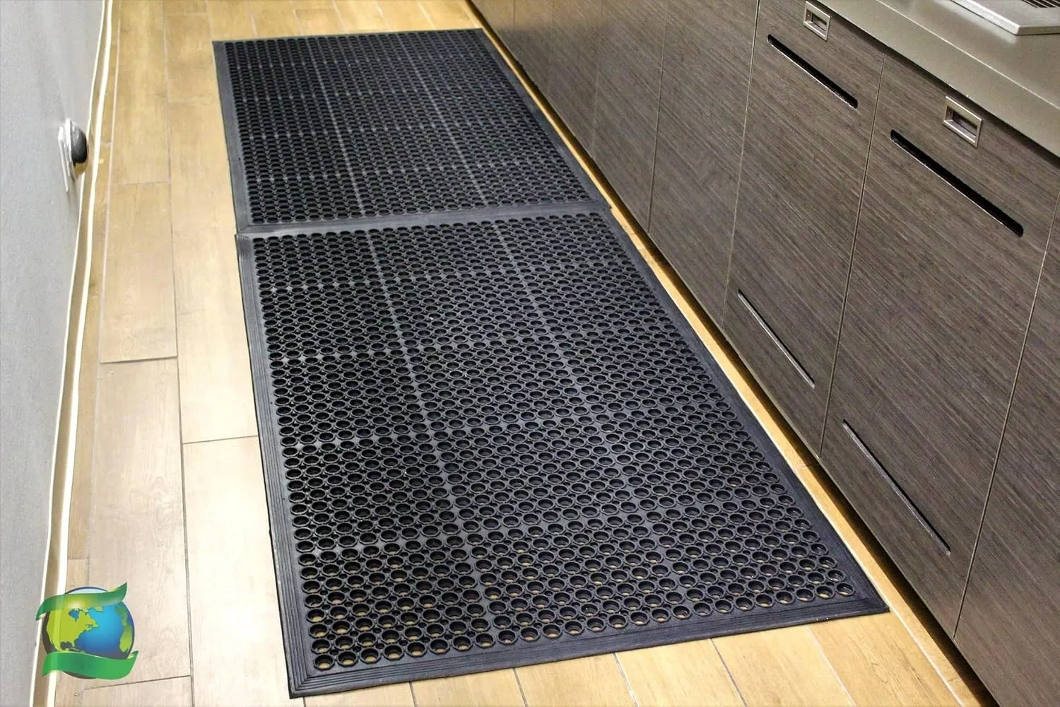 Envelor Anti Fatigue Rubber Floor Mat Non-Slip Restaurant Mat for Floors Bar Drainage Mat Doormat Utility Garage Home Slip Pool Entry 24 x 36 Inches