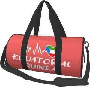 Equatorial Guinea Heartbeat Duffel Bag Gym Bag Travel Sports Tote Large Foldable Beach Swim Yoga9