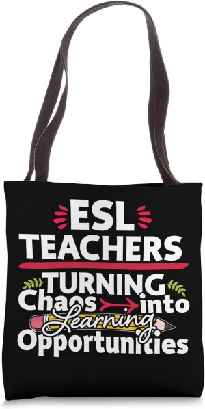ESL Teacher Appreciation Linguist Back to School Chaos Tote Bag