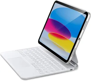 ESR iPad 11th(A16,2025)/10th Gen Case with Keyboard, Magic Keyboard for iPad 10.9, Floating Cantilever Stand, Springy Backlit Keys, Multi-Touch Trackpad, Rebound Series, White【NOT for Air 11/Pro 11】