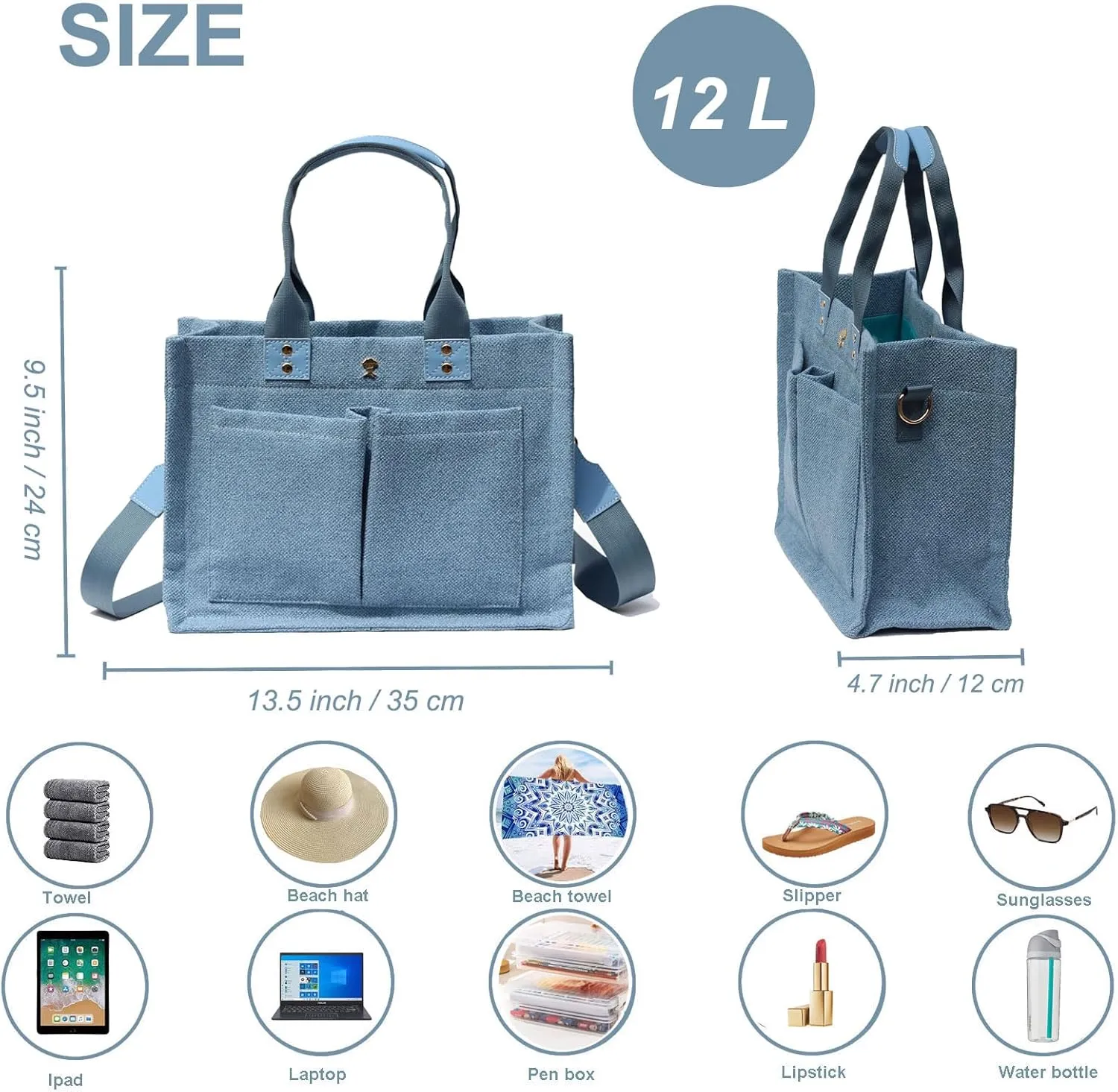 ESVAN Tote Bag for Women Purse Crossbody Bags for Work Diaper Travel Messenger Laptop Bag Handbags