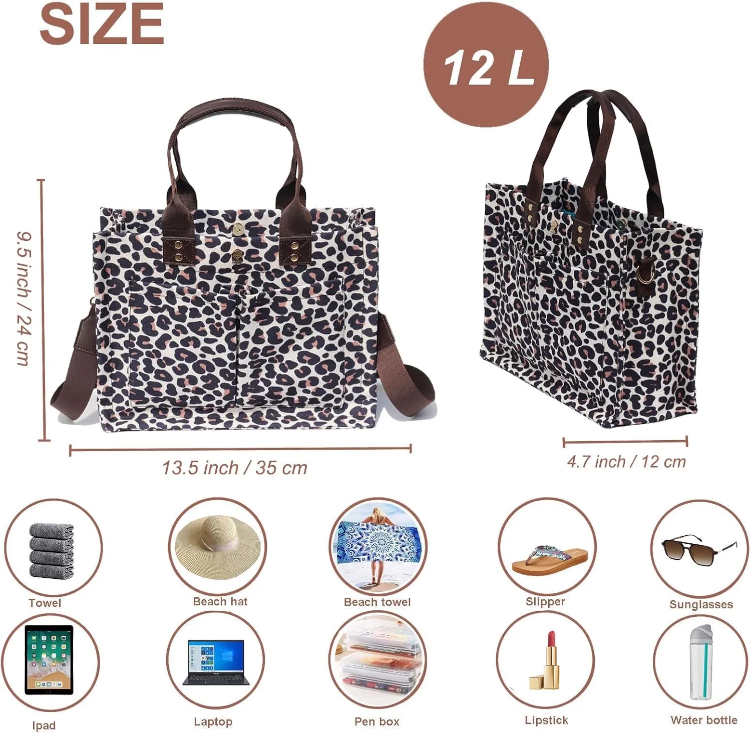 ESVAN Tote Bag for Women Purse Crossbody Bags for Work Diaper Travel Messenger Laptop Bag Handbags