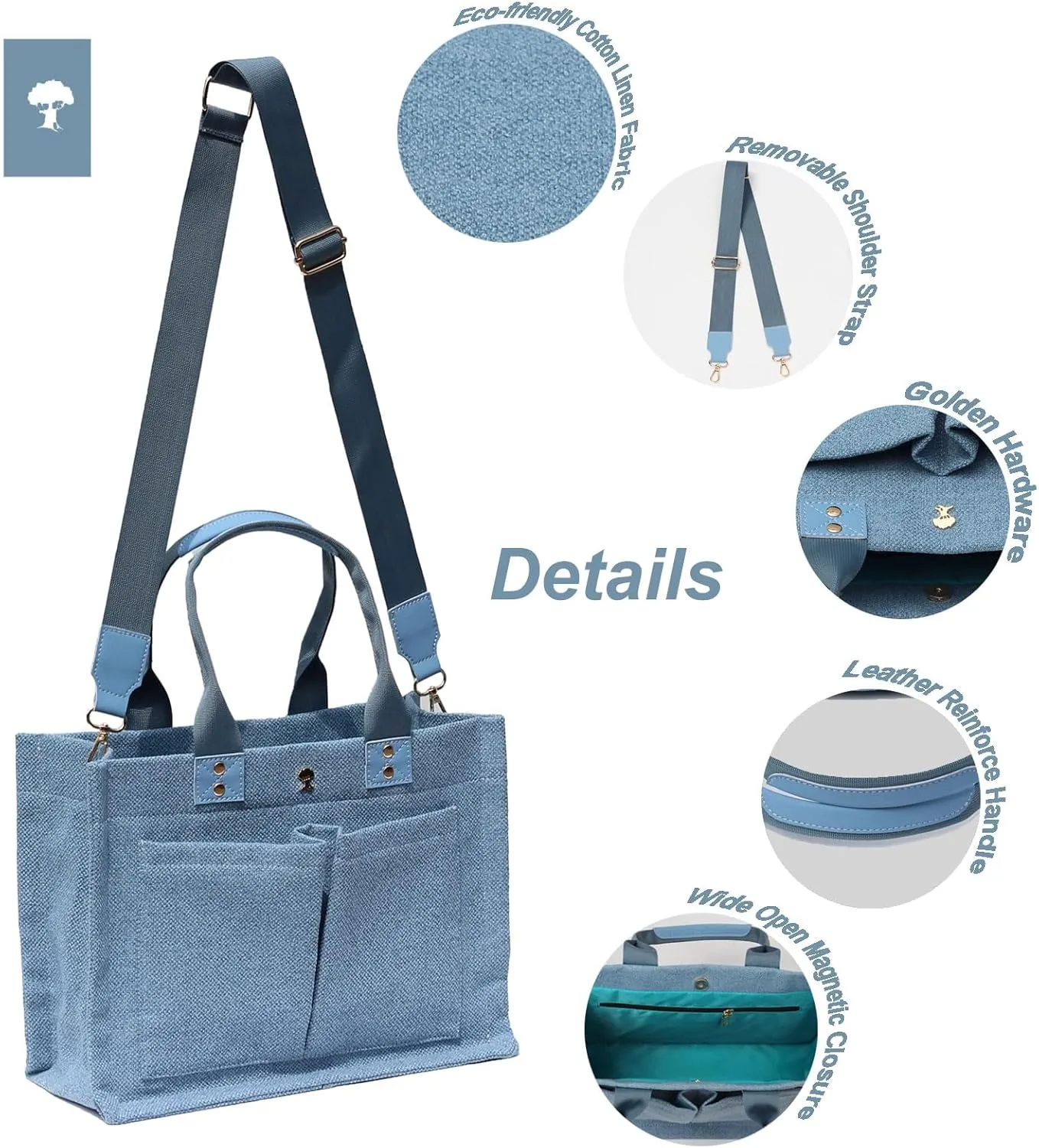 ESVAN Tote Bag for Women Purse Crossbody Bags for Work Diaper Travel Messenger Laptop Bag Handbags
