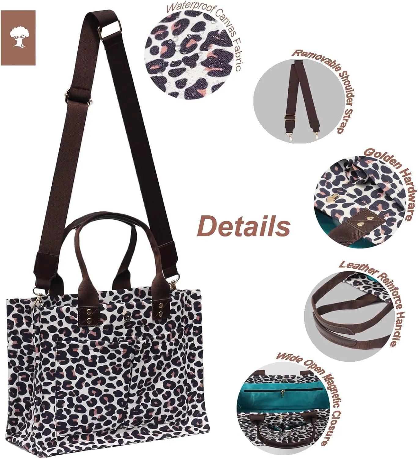 ESVAN Tote Bag for Women Purse Crossbody Bags for Work Diaper Travel Messenger Laptop Bag Handbags