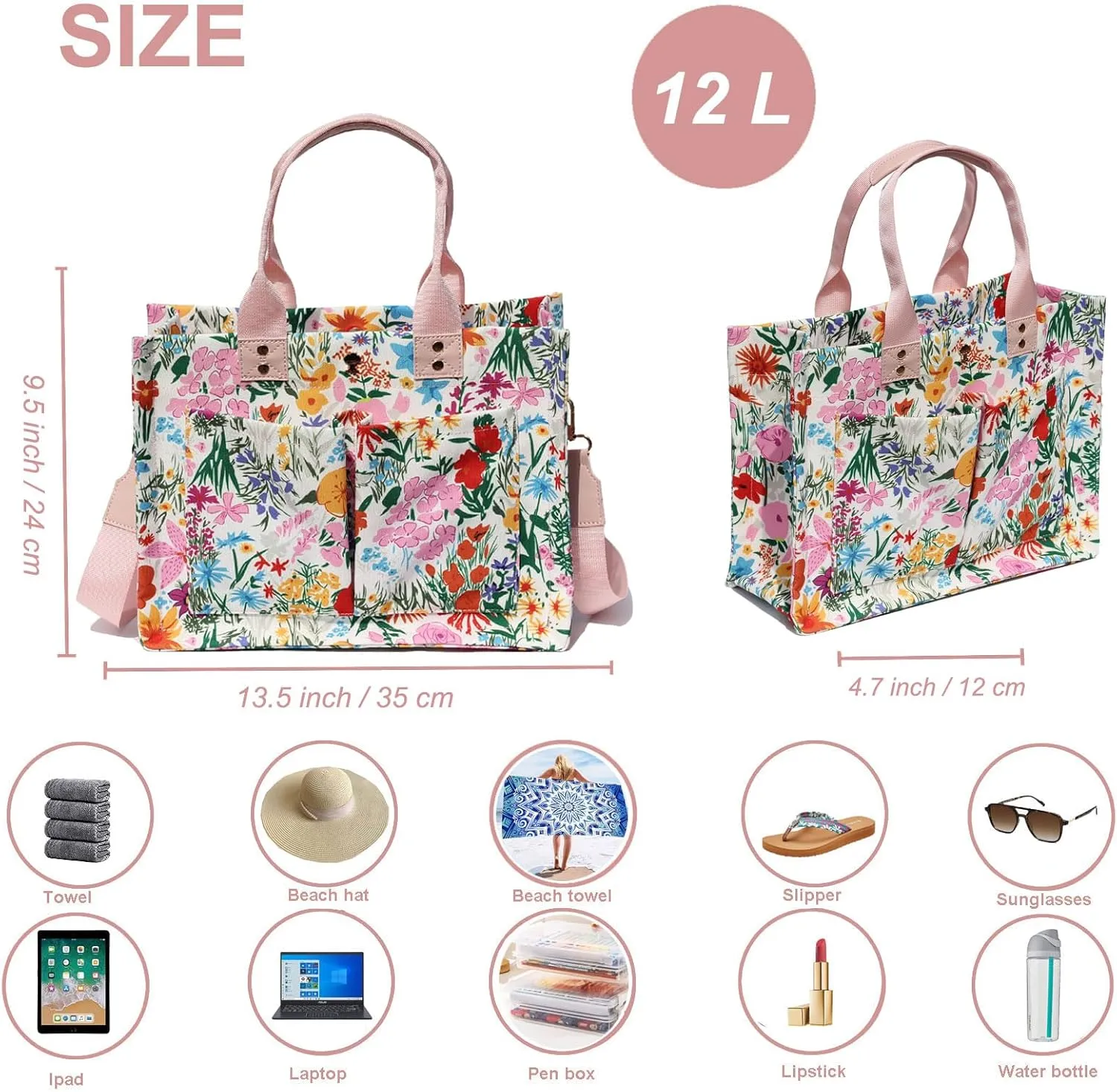ESVAN Tote Bag for Women Purse Crossbody Bags for Work Diaper Travel Messenger Laptop Bag Handbags