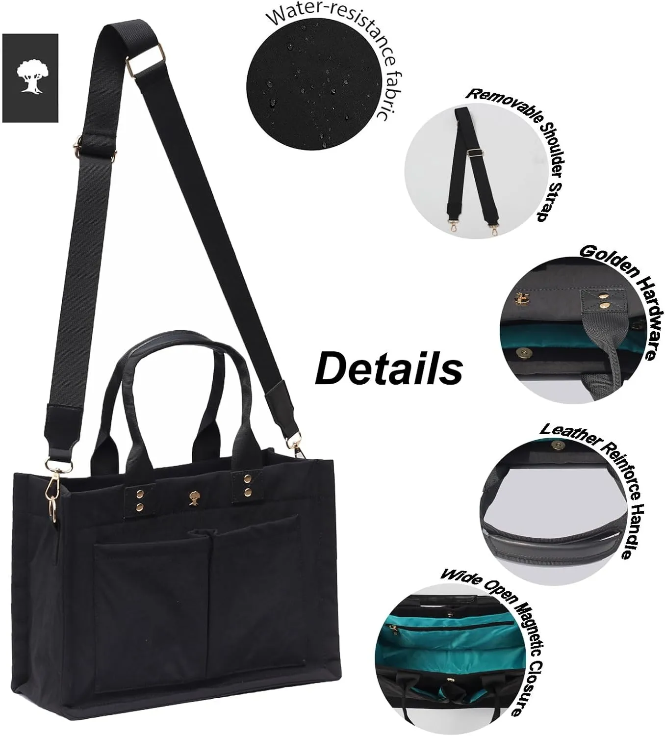 ESVAN Tote Bag for Women Purse Crossbody Bags for Work Diaper Travel Messenger Laptop Bag Handbags