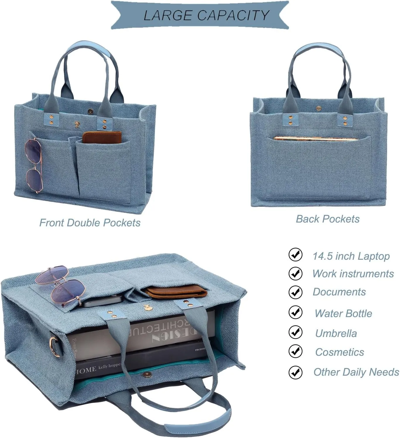 ESVAN Tote Bag for Women Purse Crossbody Bags for Work Diaper Travel Messenger Laptop Bag Handbags