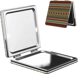 Ethnic Aztec Bright Abstract Boho Women Small Pocket Mirror Travel Cosmetic Mirror Folding Handheld Makeup Mirror