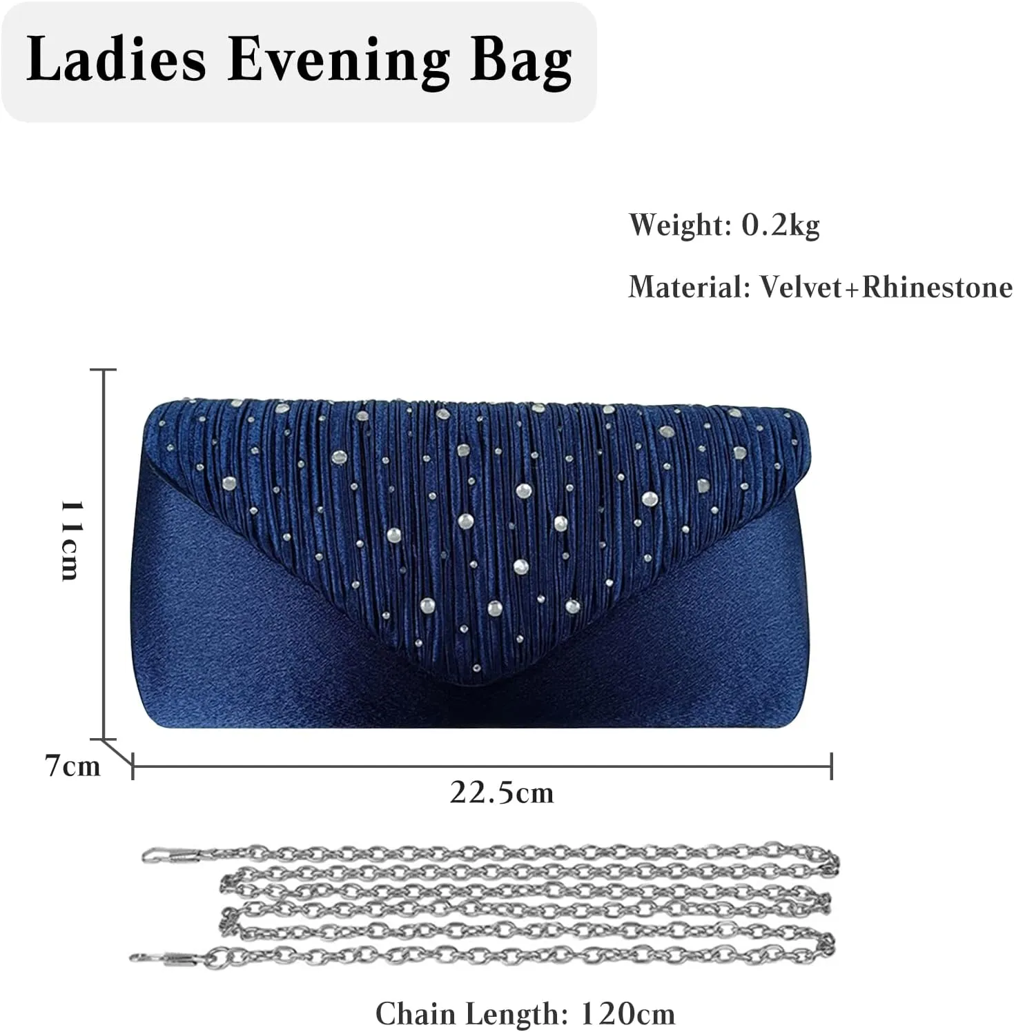 Evening Bag for Women Rhinestone Clutch Bag Envelope Handbag Bridal Wedding Purse Elegant Shoulder Bag