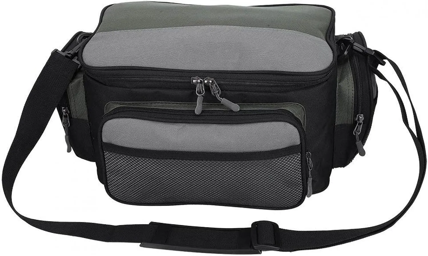 EVTSCAN Waterproof Fishing Tackle Bag, Large 600D Oxford Cloth, with Adjustable Padded Shoulder Strap, Multi Pockets Fishing Bag for Saltwater Freshwater