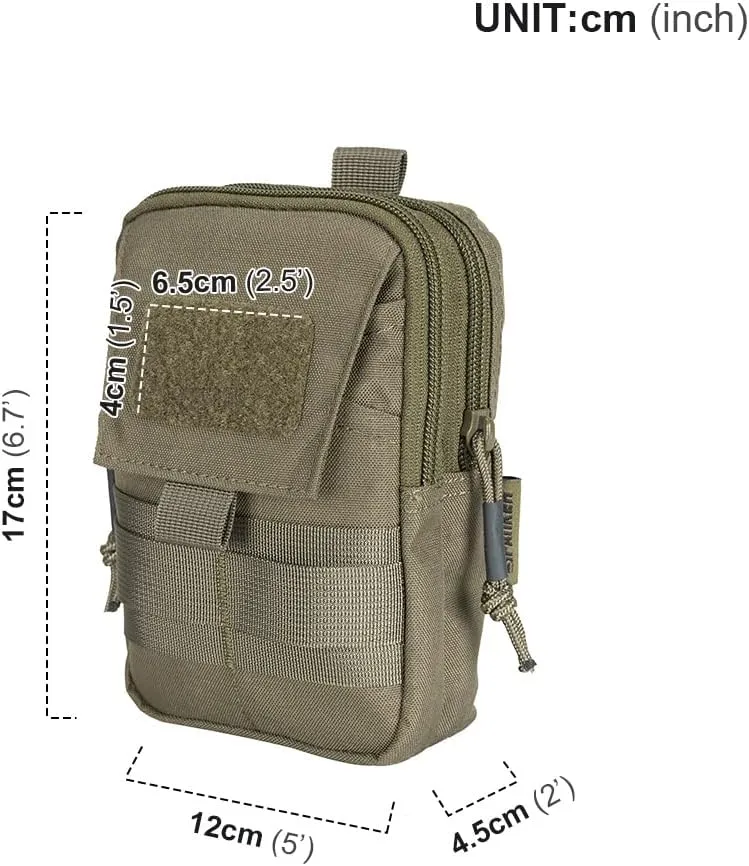 EXCELLENT ELITE SPANKER Tactical Molle EDC Pouch Nylon Belt Waist Bag Camping Hiking Organizer with Cellphone Holster for iPhone 12Pro 12 11ProMax XsMax XR XS X 8Plus 8 7 6 Samsung Galaxy Note 9 S9