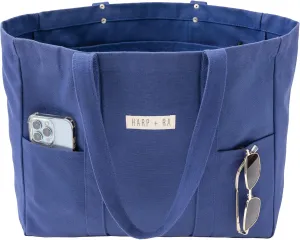 Extra Large Canvas Tote Bag - Utility with 2 Front Pockets and Laptop Sleeve, heavy duty everyday tote