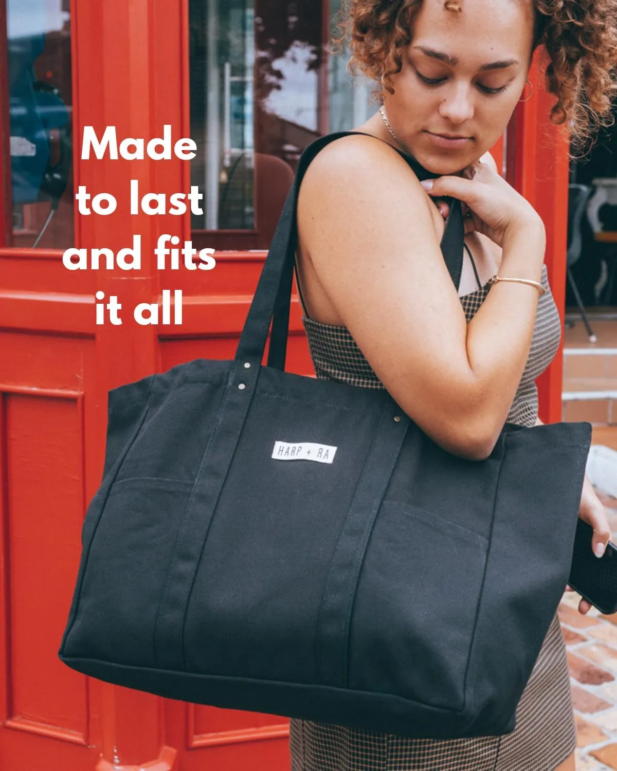 Extra Large Canvas Tote Bag - Utility with 2 Front Pockets and Laptop Sleeve, heavy duty everyday tote