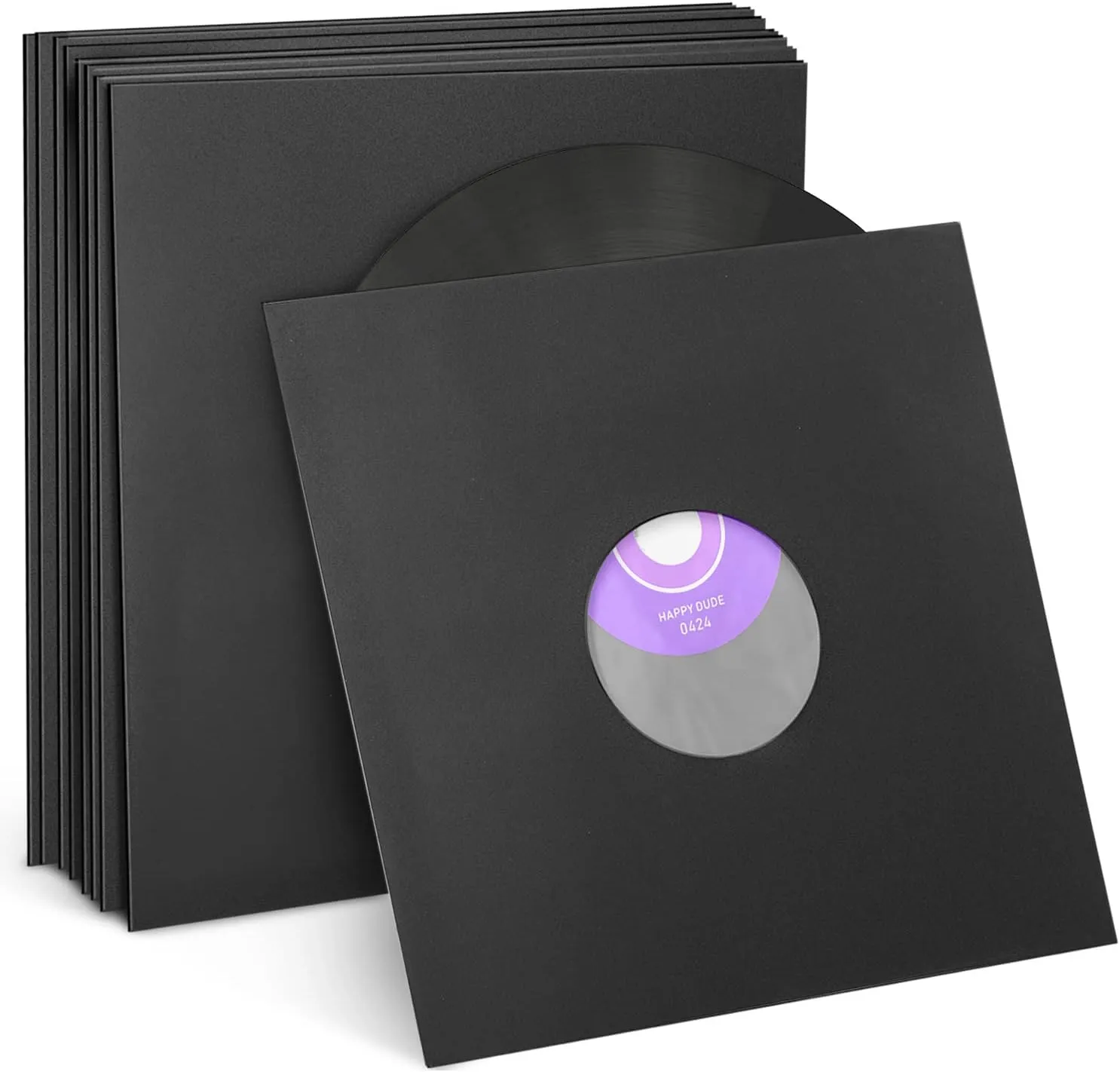 Facmogu 20 PCS 7 Inch Vinyl Paper & Poly Inner Sleeves, Medium Weight Vinyl LP Sleeves for Album Covers, Cardboard Record Covers
