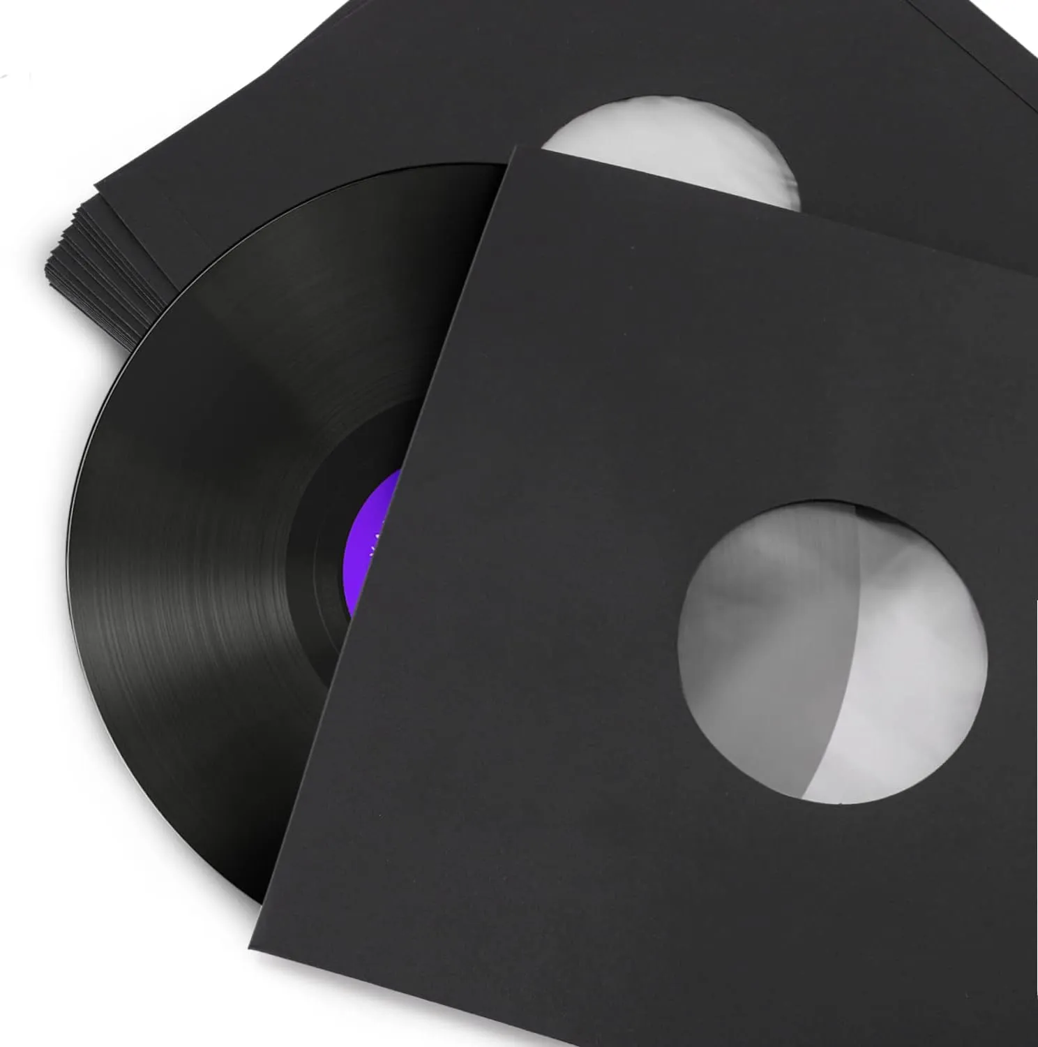 Facmogu 20 PCS 7 Inch Vinyl Paper & Poly Inner Sleeves, Medium Weight Vinyl LP Sleeves for Album Covers, Cardboard Record Covers