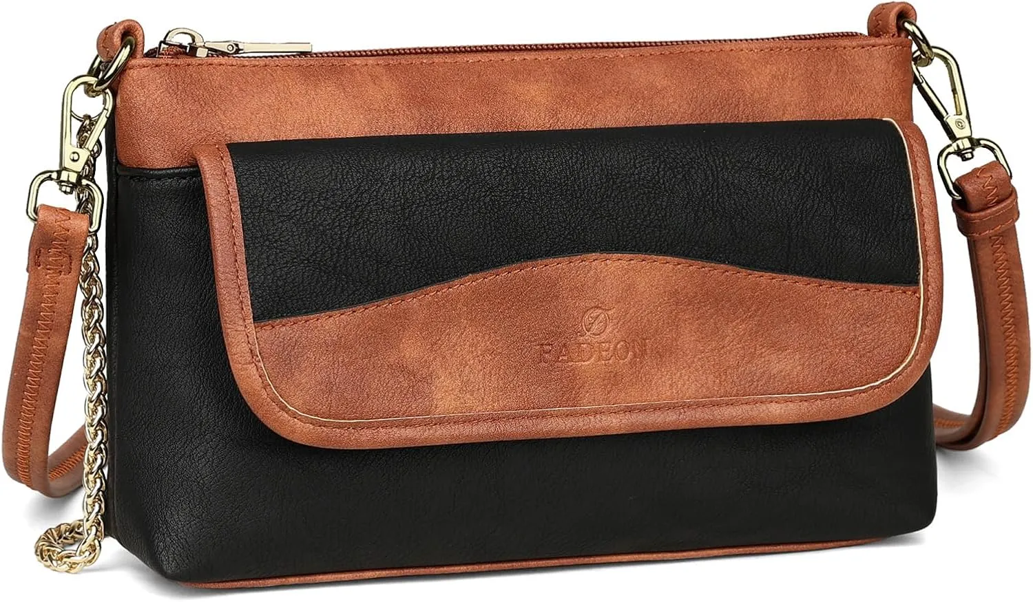 FADEON Wristlet Clutch Purses for Women,Vegan Leather Crossbody Bags Designer Women Wallet Purse with Chain Strap