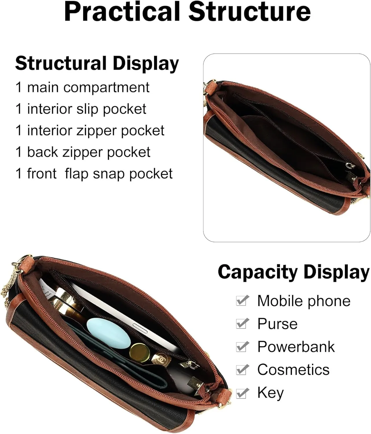 FADEON Wristlet Clutch Purses for Women,Vegan Leather Crossbody Bags Designer Women Wallet Purse with Chain Strap